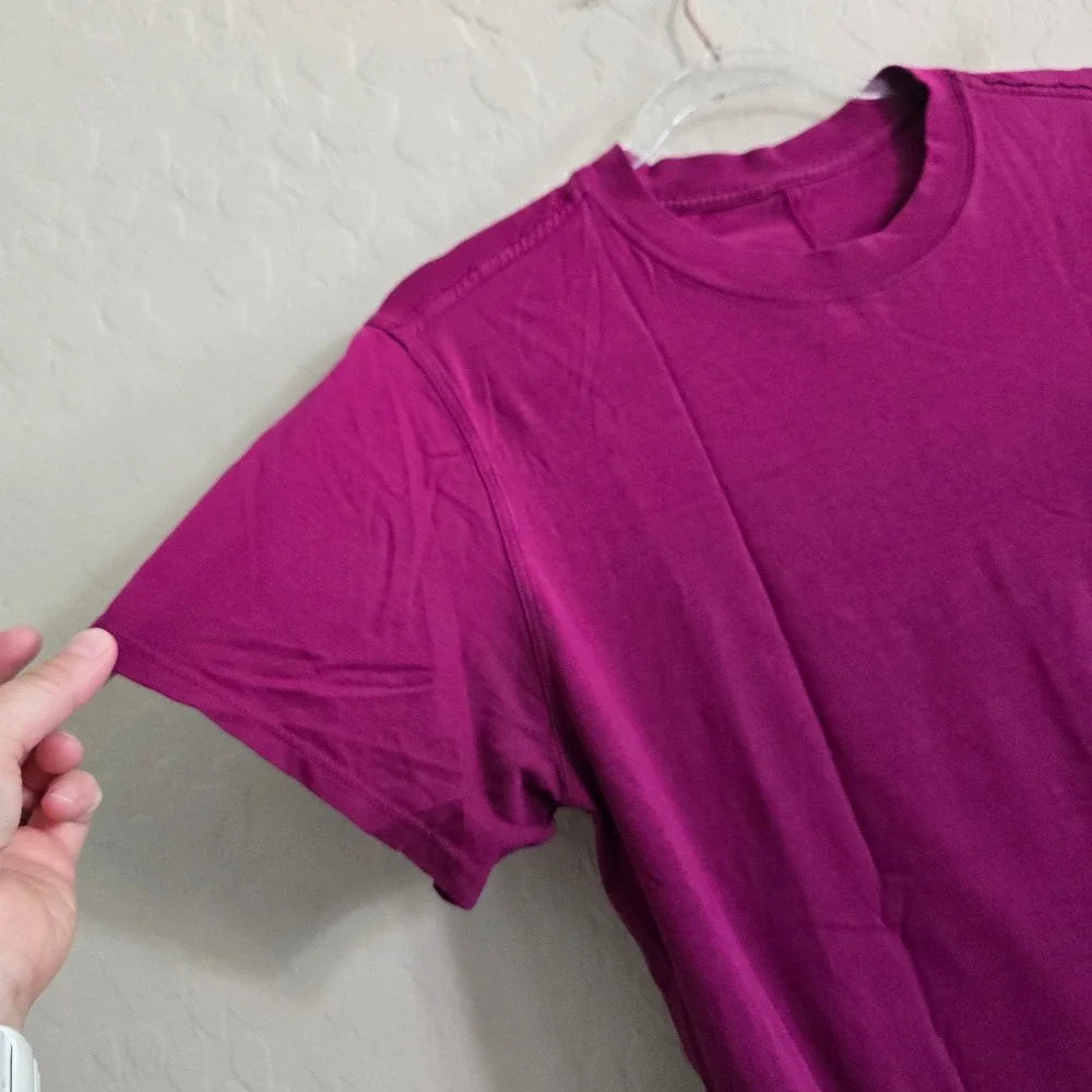 Lululemon All Yours Cotton T-shirt‎ Magenta Purple Activewear Casual Athleisure
